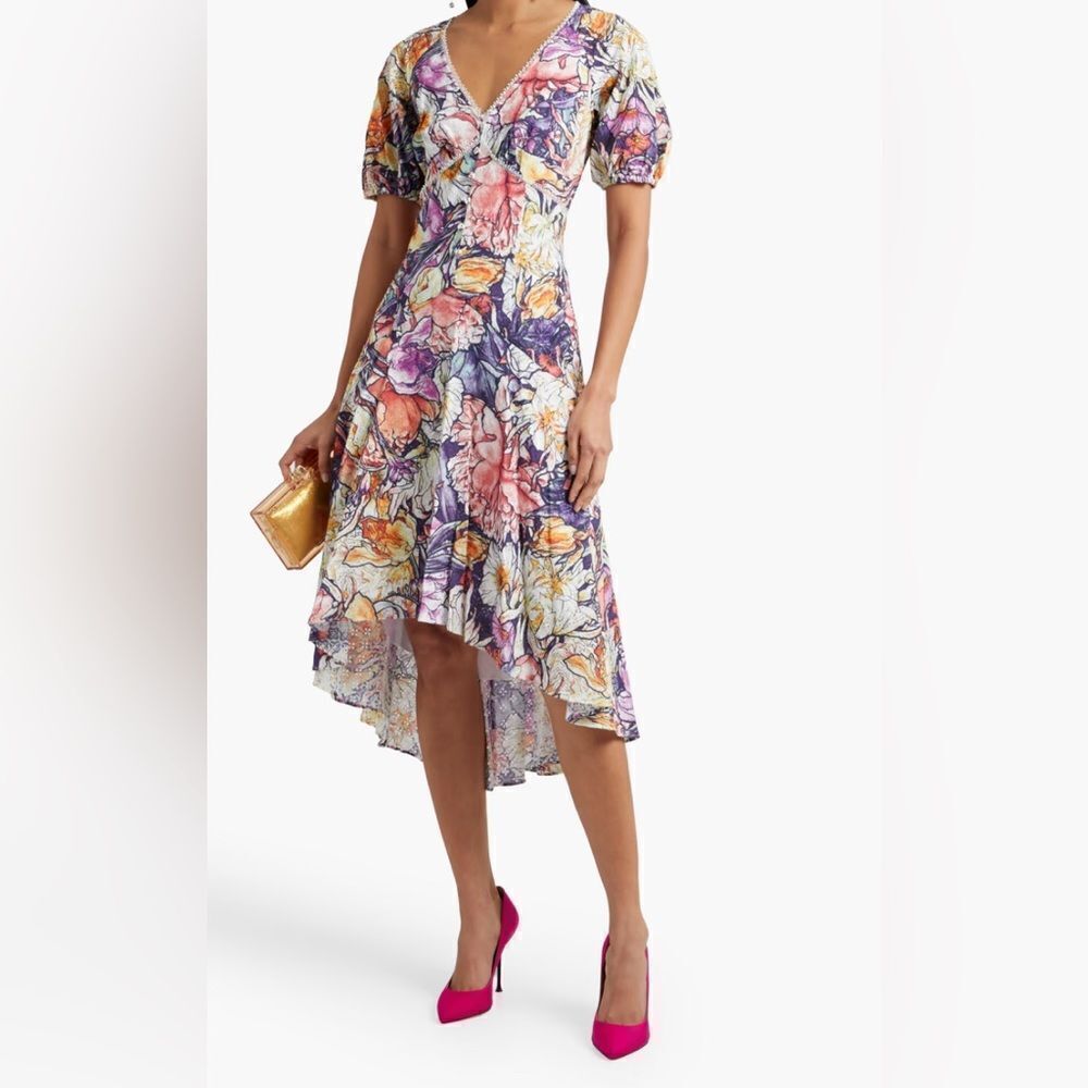 Marchesa Notte Asymmetrical Floral Dress NWT Size 2